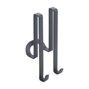 Metaltex dubbele haak voor aan douchewand 5x6x14 cm zwart - afbeelding 1