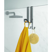 Metaltex dubbele haak voor aan douchewand 5x6x14 cm zwart - afbeelding 2