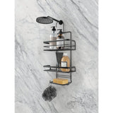 Metaltex origin line doucherek 3 etages 23x12x38 cm zwart - afbeelding 2