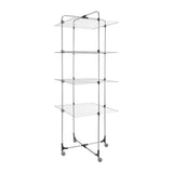 Metaltex aliseo droogtoren 40 m drooglijn 4 etages 76x68x189 cm zilver zwart - afbeelding 1
