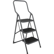 Metaltex huishoudtrap kappa 3 46x62x136 cm rvs grijs zwart - afbeelding 1