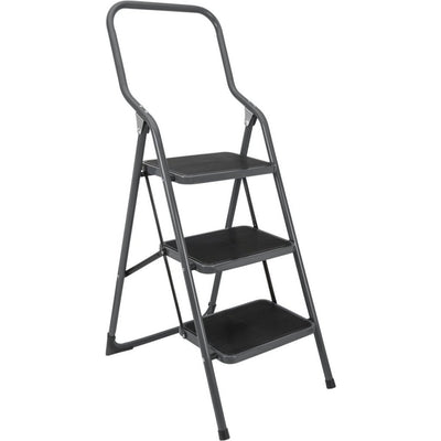 Metaltex huishoudtrap kappa 3 46x62x136 cm rvs grijs zwart