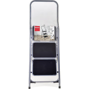 Metaltex huishoudtrap kappa 3 46x62x136 cm rvs grijs zwart - afbeelding 2