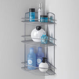 Metaltex onda badkamer-hoekrek 3 etages 22x22x53 cm zilver - afbeelding 2