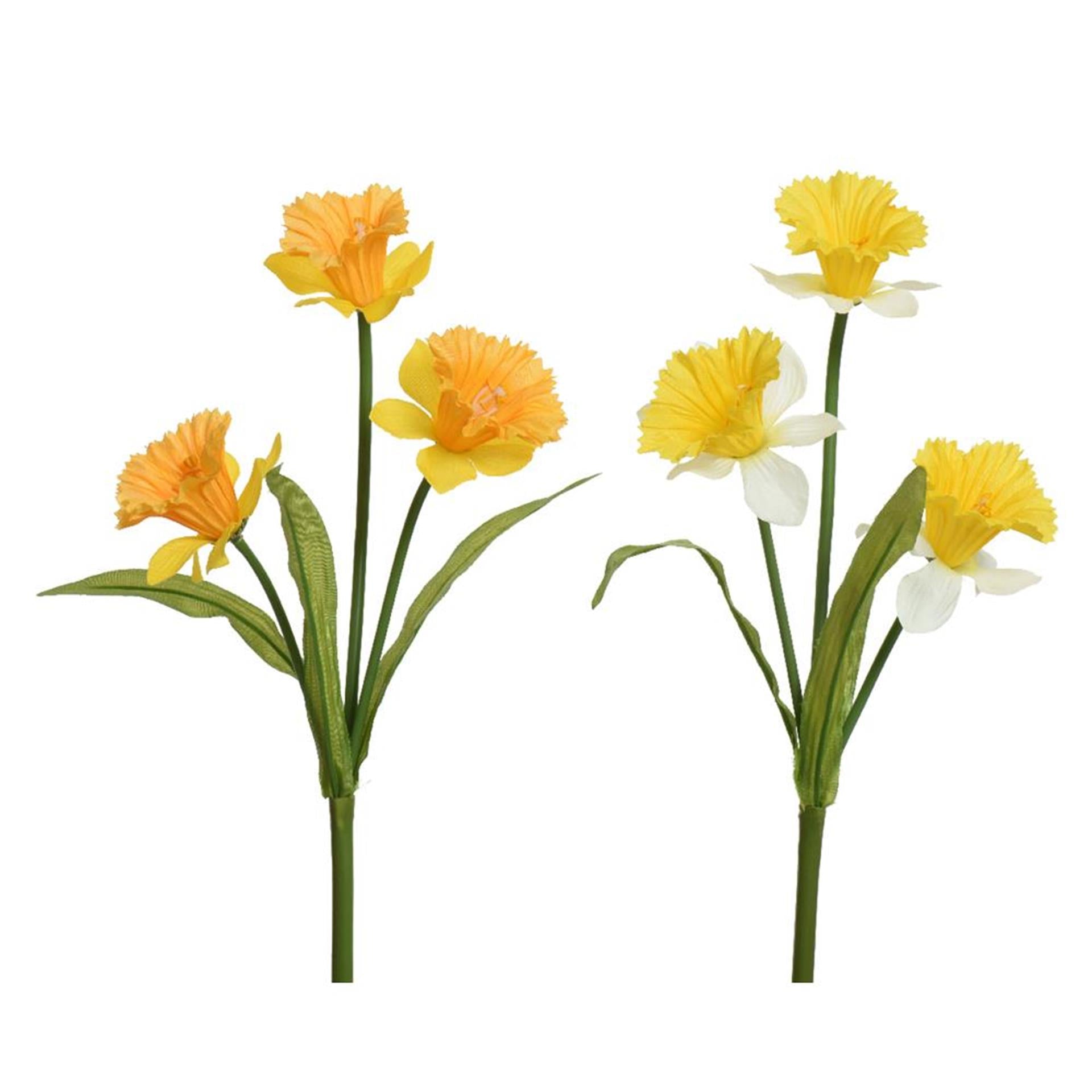 Decoris kunstbloem narcis h60cm geel 2 assorti