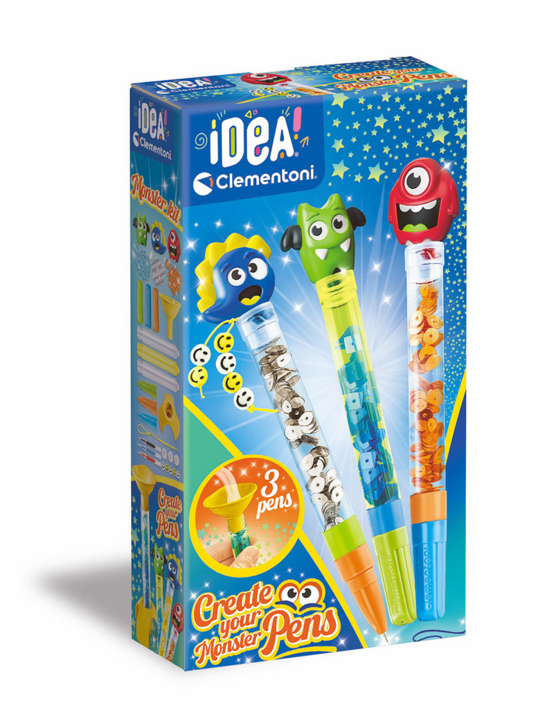 Clementoni idea - glitterpennen - knutselpakket vol accessoires - het creatieve cadeautje - glitterpennen maken - vanaf 6 jaar