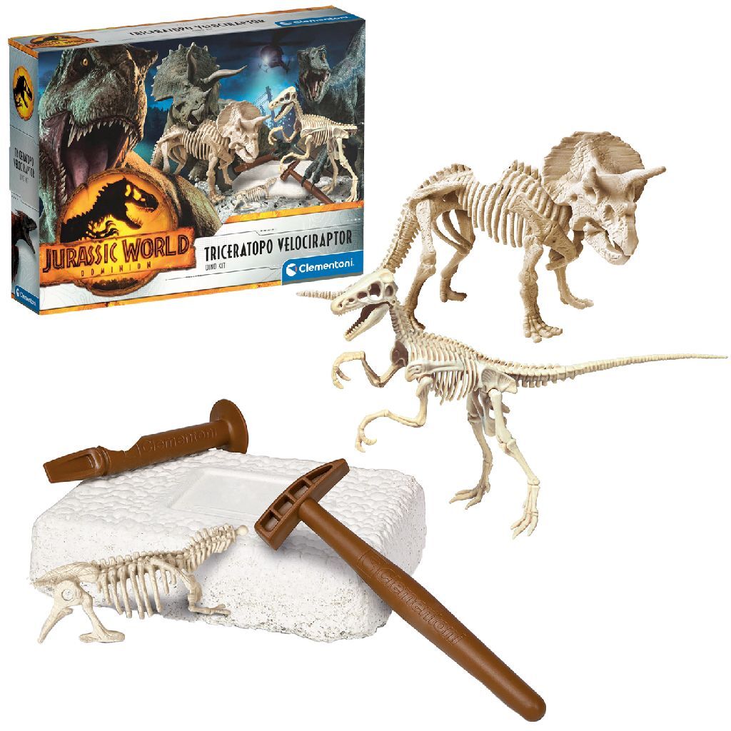 Clementoni Jurassic World Triceratops Velociraptor Graafset