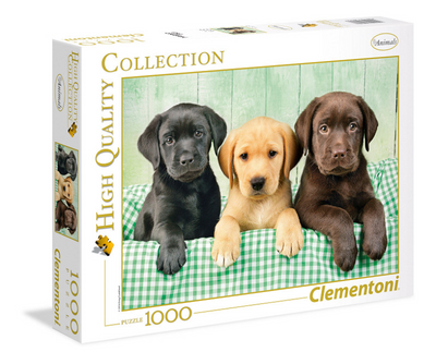 Clementoni - puzzel - 1000 stukjes - drie labradors - puzzel voor volwassenen - high quality collection