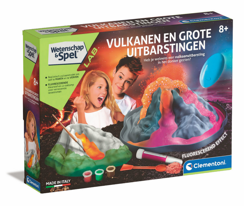 Clementoni wetenschap en spel vulkaan glow in the dark set