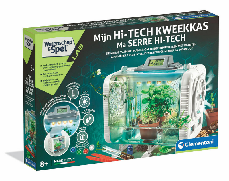 Clementoni wetenschap en spel - hi-tech kweekkas - stem speelgoed - broeikas - experimenteren met planten - groene vingers - vanaf 8 jaar