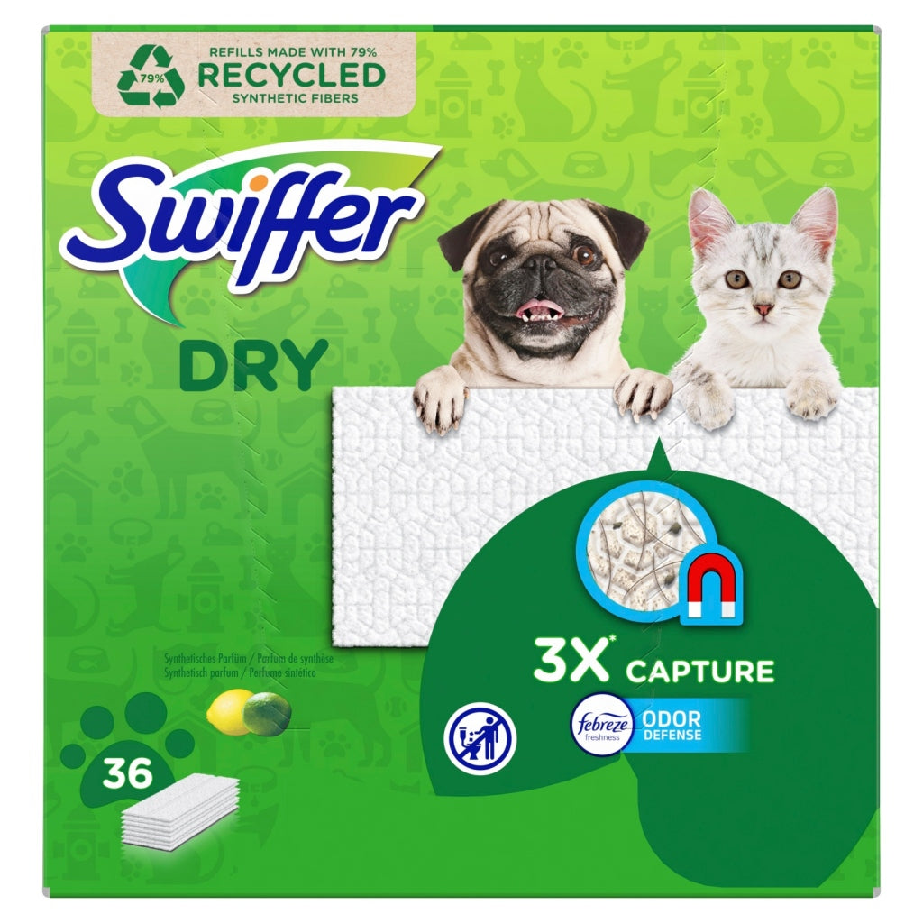 Swiffer Swiffer Dry Magnetische Vloerdoekjes Citroengeur 36 Stuks