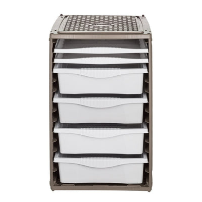 Bama ri,ordino opbergsysteem 34x41x53 cm taupe wit