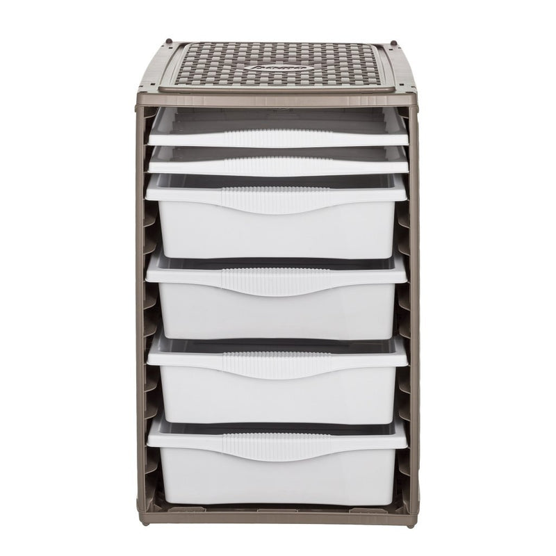 Bama ri,ordino opbergsysteem 34x41x53 cm taupe wit