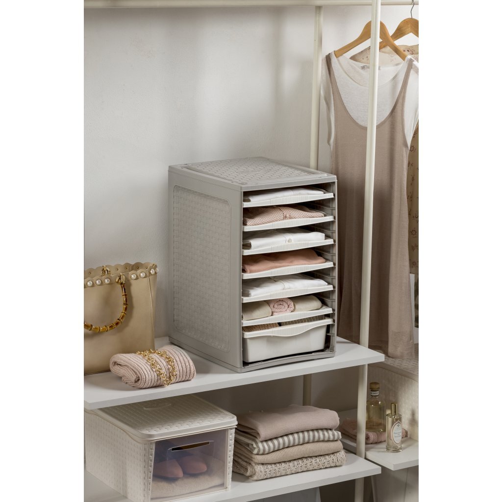 Bama ri,ordino opbergsysteem 34x41x53 cm taupe wit