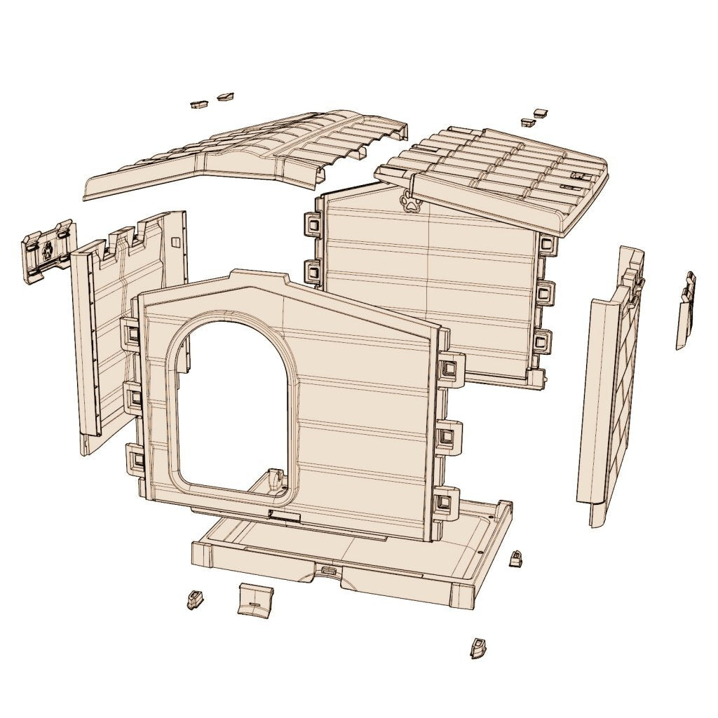 Bama pet cuccia hondenhok 89x75x62 cm beige taupe