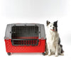 Bama pet transportbox met wieltjes 88x52x60 cm rood grijs