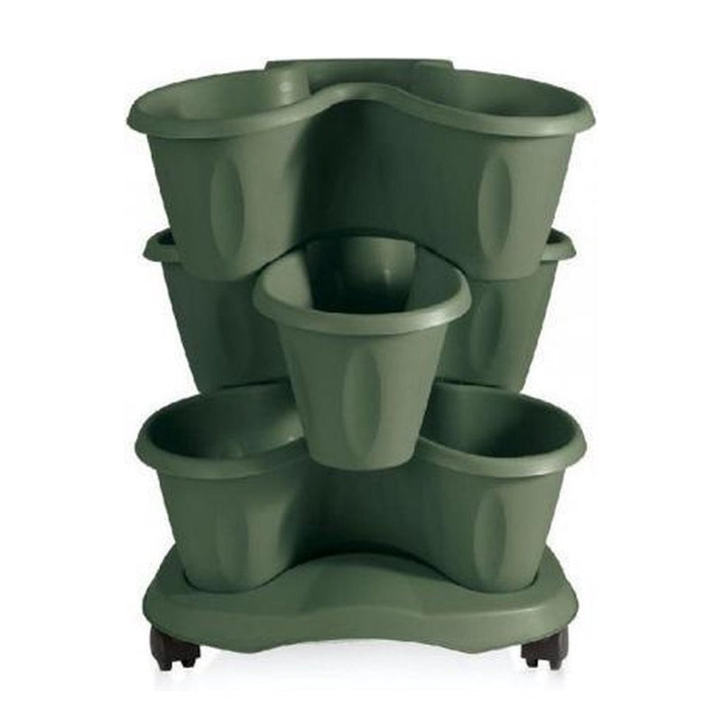 Bama trifoglio plantenbak met wieltjes 40x51 cm groen