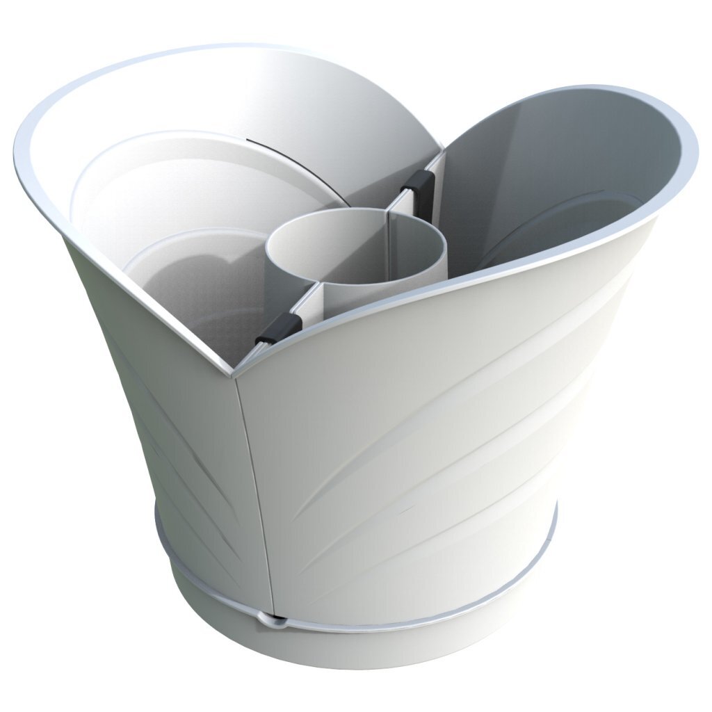 Bama tulipano bloempot 5l 34.5x19x30 cm 4 stuks wit