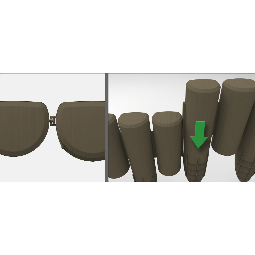 Bama tuin modulaire rand imitatiehout 38.5x15 cm 6 stuks bruin