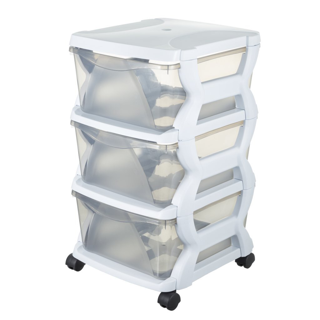 Bama insieme ladesysteem met wieltjes 3 laden 36x40x62 cm wit transparant