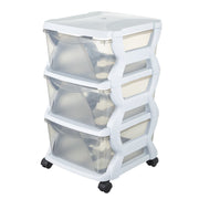 Bama insieme ladesysteem met wieltjes 3 laden 36x40x62 cm wit transparant - afbeelding 1