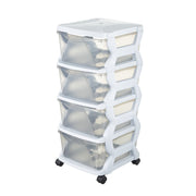 Bama insieme ladesysteem met wieltjes 4 laden 36x40x80 cm wit transparant - afbeelding 1