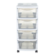 Bama insieme ladesysteem met wieltjes 4 laden 36x40x80 cm wit transparant - afbeelding 2