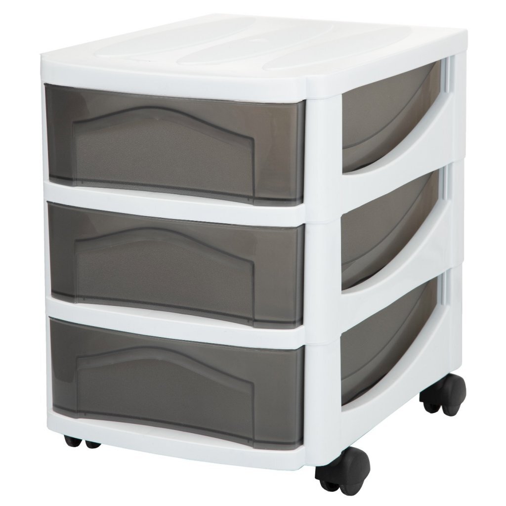 Bama big hobby ladesysteem met 3 laden 30x30x40 cm wit grijs