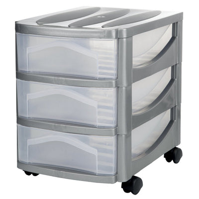 Bama big hobby ladesysteem met 3 laden 30x30x40 cm zilver wit