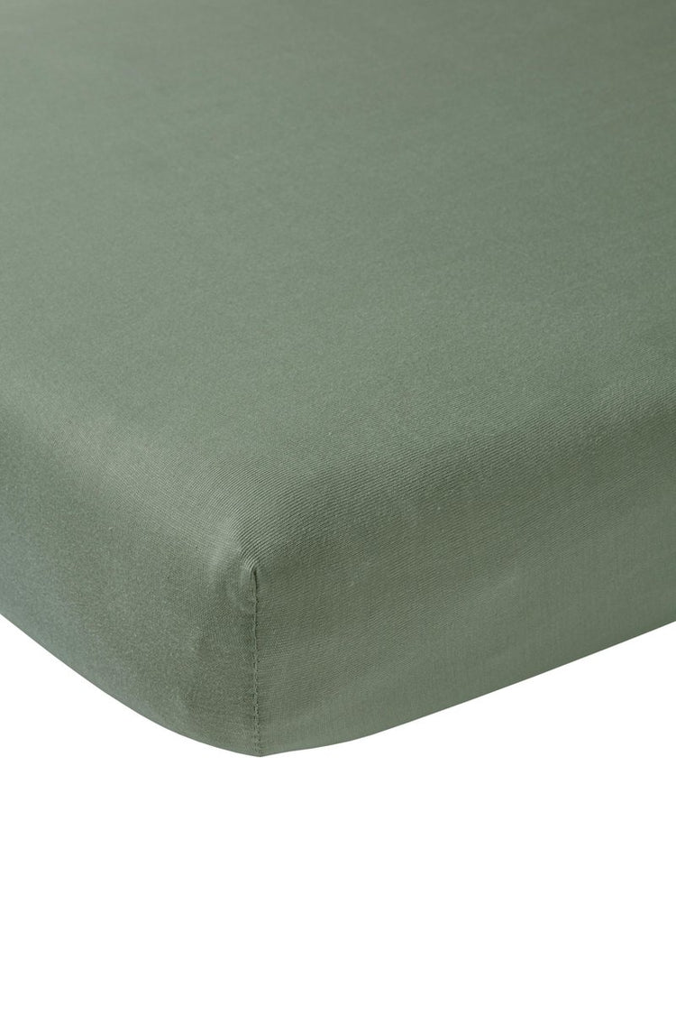 Meyco baby uni hoeslaken juniorbed - forest green - 70x140 150cm