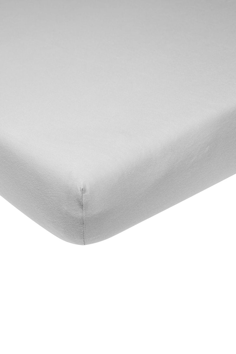 Meyco baby uni hoeslaken wieg - light grey - 40x80 90cm