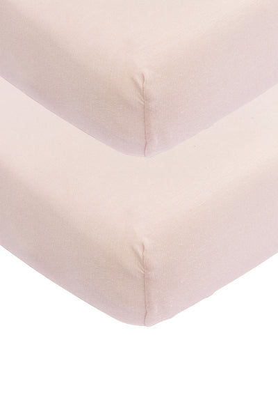 Meyco baby uni hoeslaken wieg - 2-pack - soft pink - 40x80 90cm