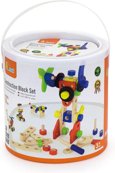 Vigatoys viga toys constructiebouwset hout 68-delig multicolor