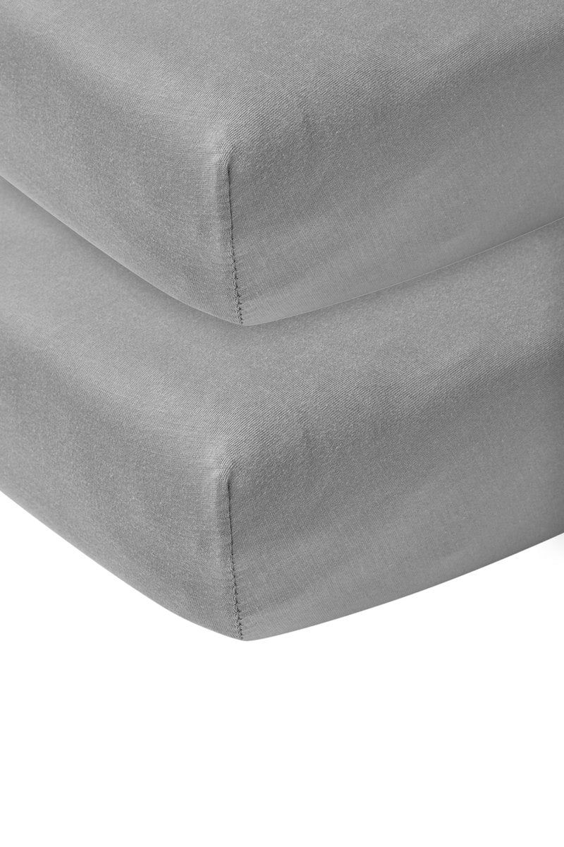 Meyco baby uni hoeslaken juniorbed - 2-pack - grey - 70x140 150cm