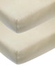 Meyco baby uni hoeslaken ledikant - 2-pack - sand - 60x120cm