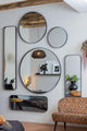 Woood doutzen spiegel - metaal - zwart - 80x80x5