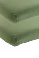 Meyco baby uni hoeslaken wieg - 2-pack - jersey - olive green - 40x80 90cm