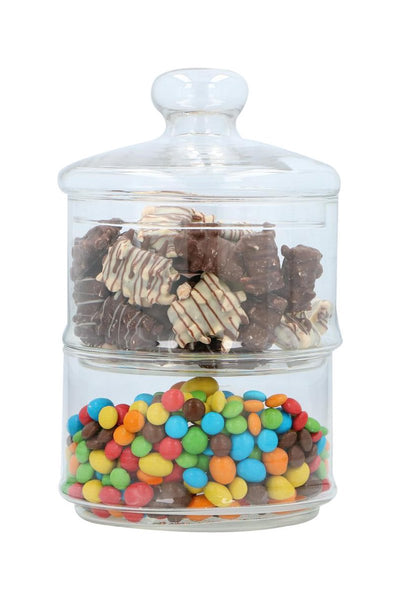 Alpina bonbonnière snoeppot - glas - 2 lagen - ø16 cm - met deksel