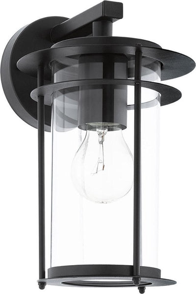 Eglo valdeo - buitenverlichting - ip44 - wandlamp - 1 lichts - zwart - helder