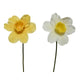 Decoris kunstbloem narcis polyester 11x11x39cm geel wit 2 assorti