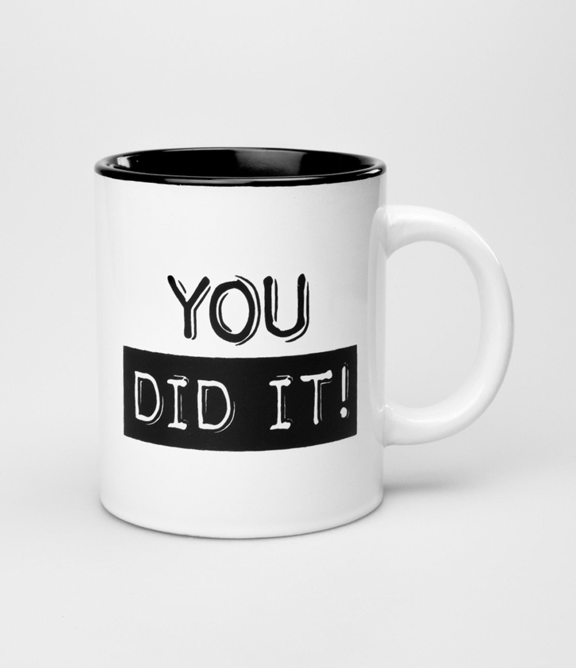 Paperdreams black white mok - you did it-white