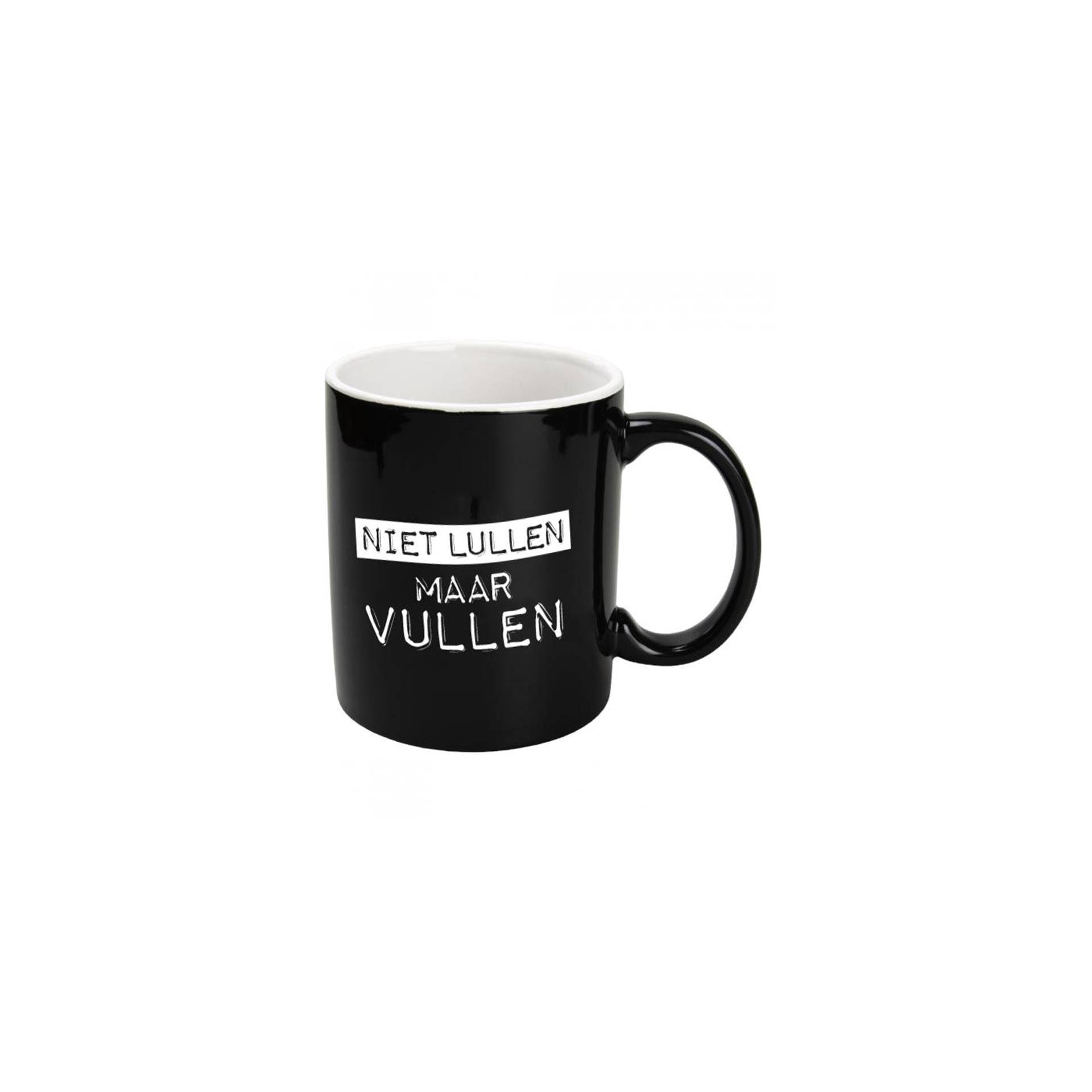 Paperdreams zwart wit mug - niet lullen maar vullen - keramiek 400ml