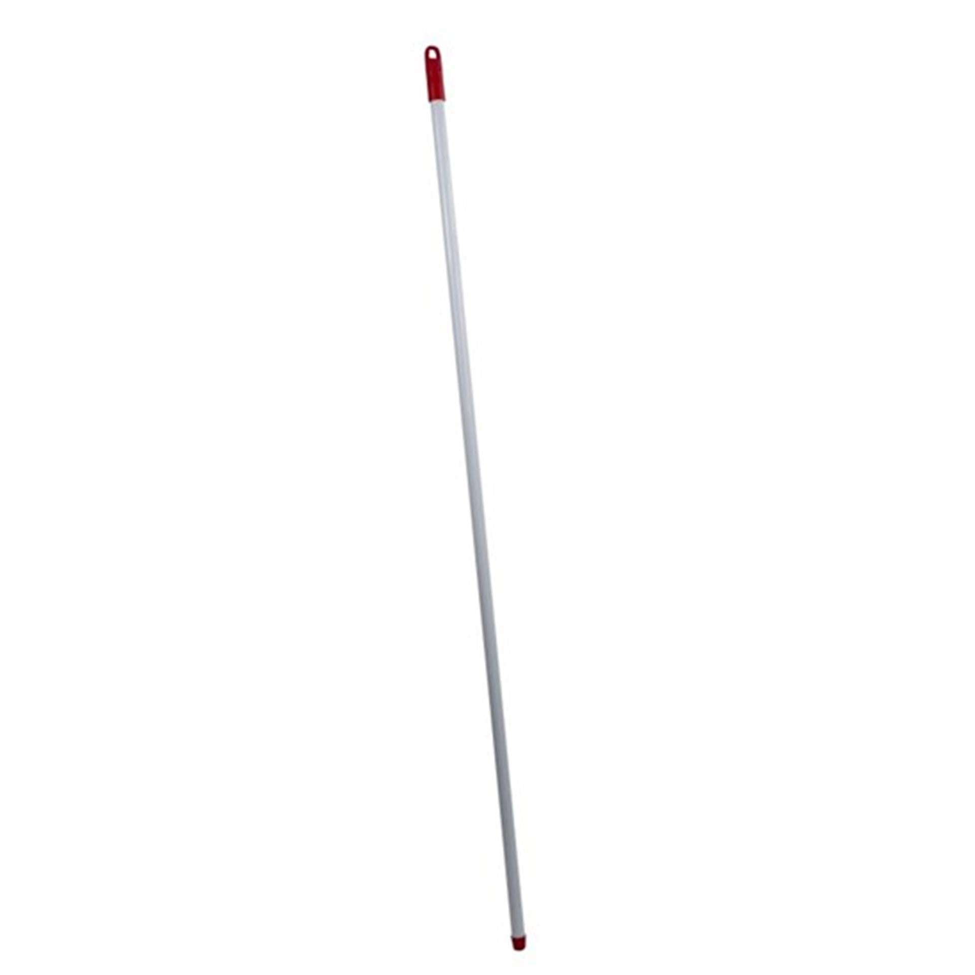 Luva bezemsteel metaal wit 140cm met schroefdraad