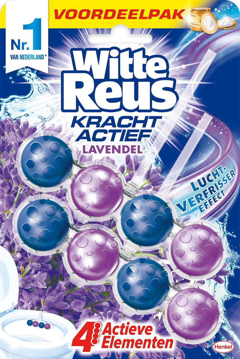 Witte reus toiletblok wc kracht actief - lavendel boost - duopack