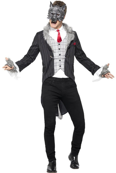 Smiffys - deluxe big bad wolf kostuum - l - grijs