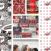 Noordwand behang urban friends coffee billboards small blauw en rood - afbeelding 2