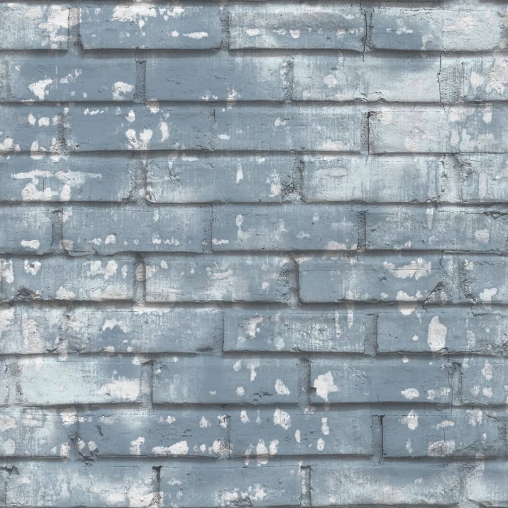 Noordwand behang urban friends coffee bricks blauw en wit