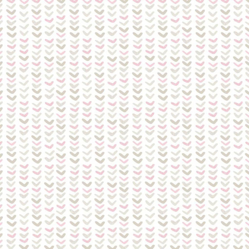 Noordwand Noordwand Behang baby Small Harts wit en roze