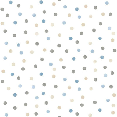 Noordwand behang mondo baby confetti dots wit blauw grijs beige