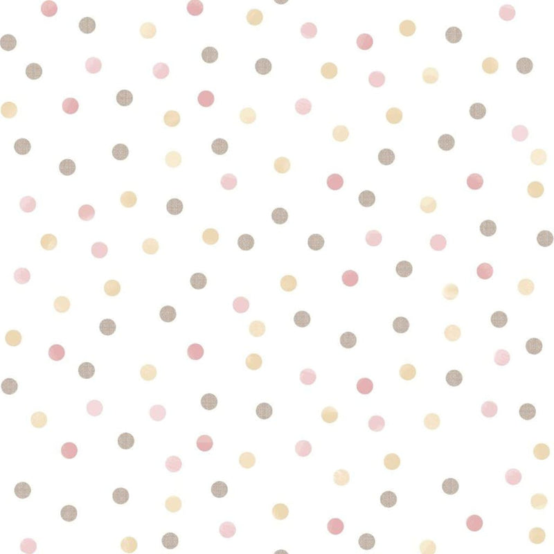 Noordwand behang mondo baby confetti dots roze wit bruin